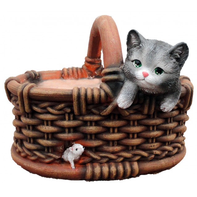 Кашпо «Котёнок с мышкой»