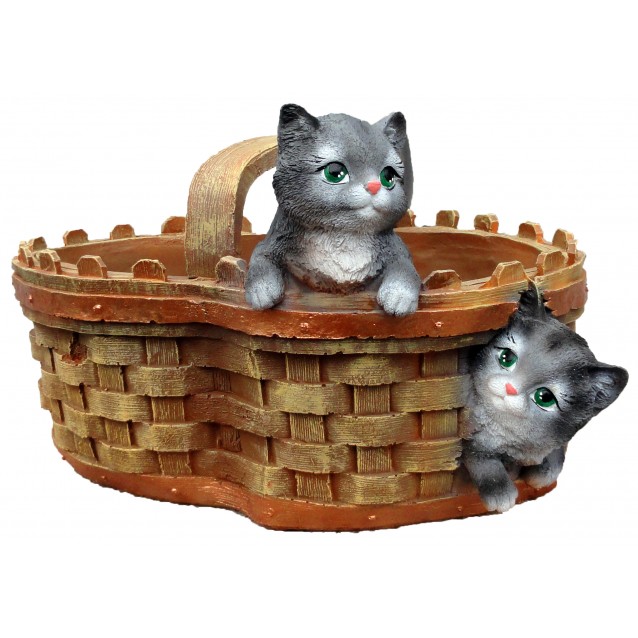 Кашпо «Лукошко с котятами»