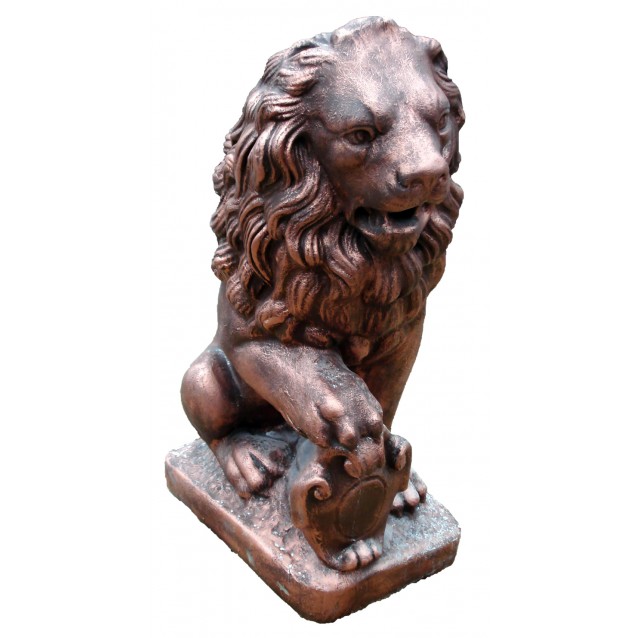 Скульптура «Лев сидя декор», Медь