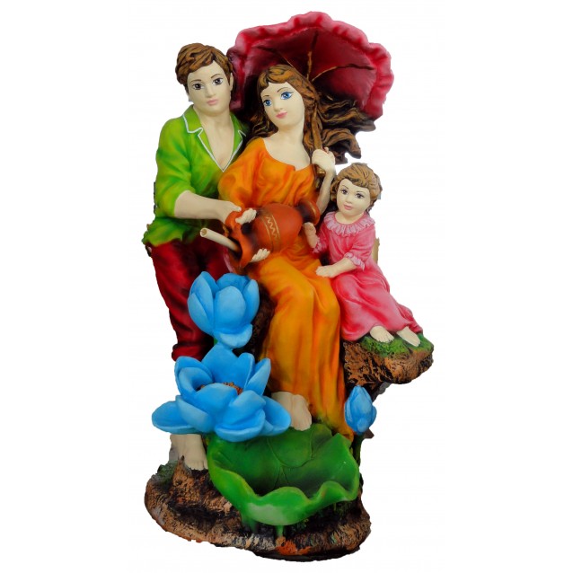 Скульптура для фонтана «Семья под зонтиком», Художественная роспись