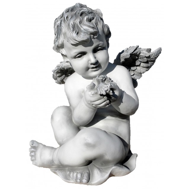 Скульптура «Ангел с букетом» сидя