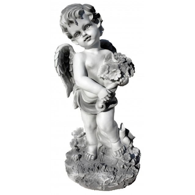 Скульптура «Ангел с букетом» стоя