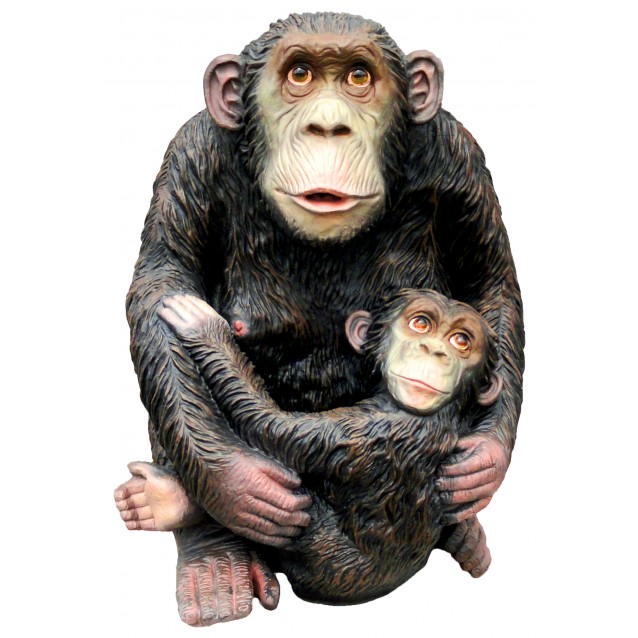 Скульптура «Обезьяна с обезьянкой»