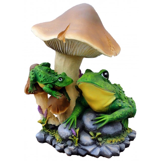 Скульптура «Гриб с двумя лягушками»