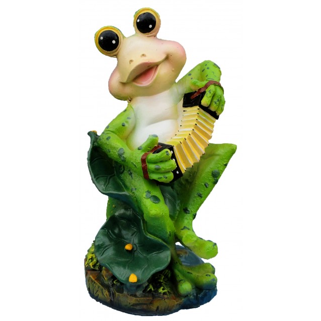 Скульптура «Лягушки музыканты» с гармошкой
